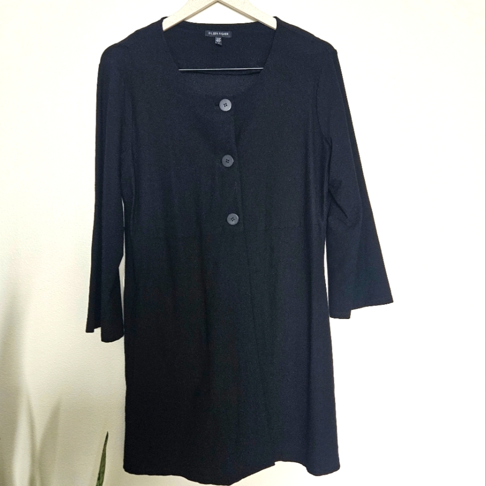Eileen Fisher Long Jacket Black Small